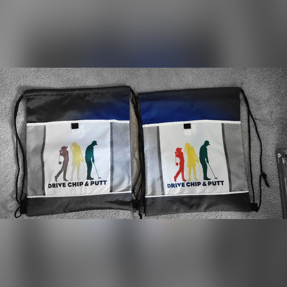 Two Drive Chip & Putt White Microfiber Golf Putt Bag, Sunglasses And Wipe